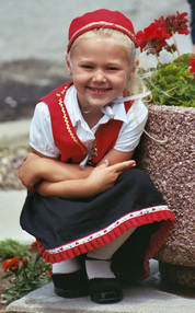 Female child in Danish attire.