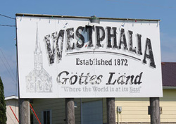 Picture of Westphalia Welcome Sign.