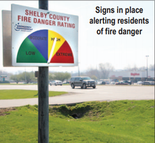 Picture of signs alerting residents of fire danger.