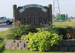 Picture of Shelby Welcome Sign.