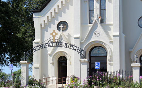 Close-up picture of St. Boniface Catholic church